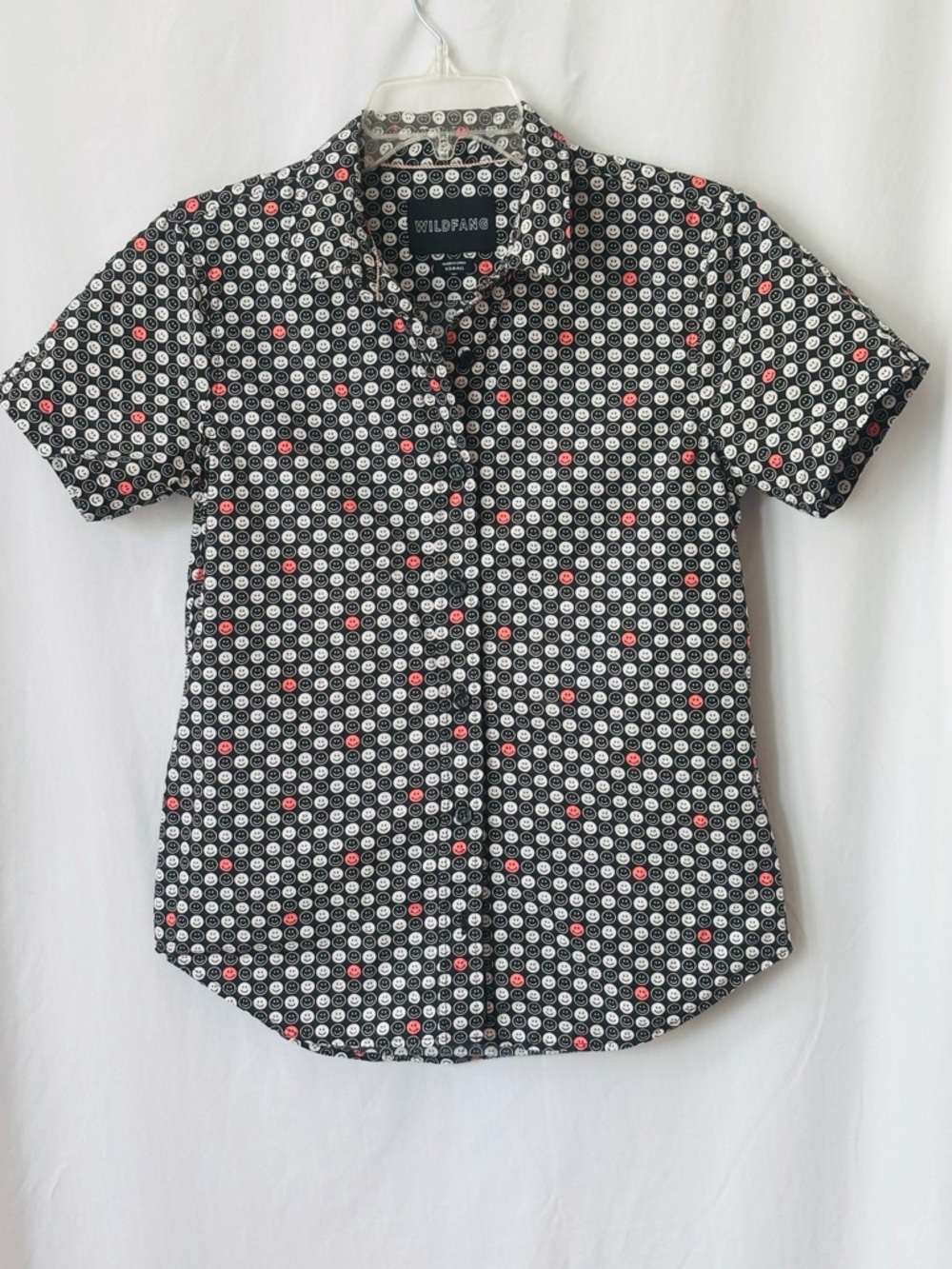 Smiley Polka Dot Short Sleeve Button Down - Picture 3 of 6